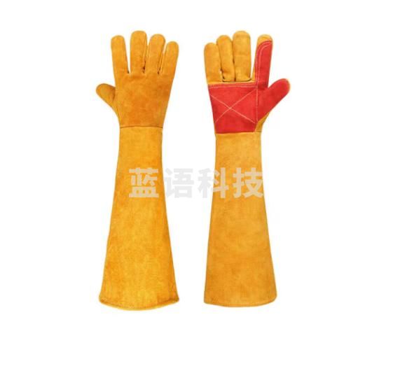 雅仕通训犬防咬手套 防咬防抓伤手套防割耐磨防护手套 60公分 黄色加厚