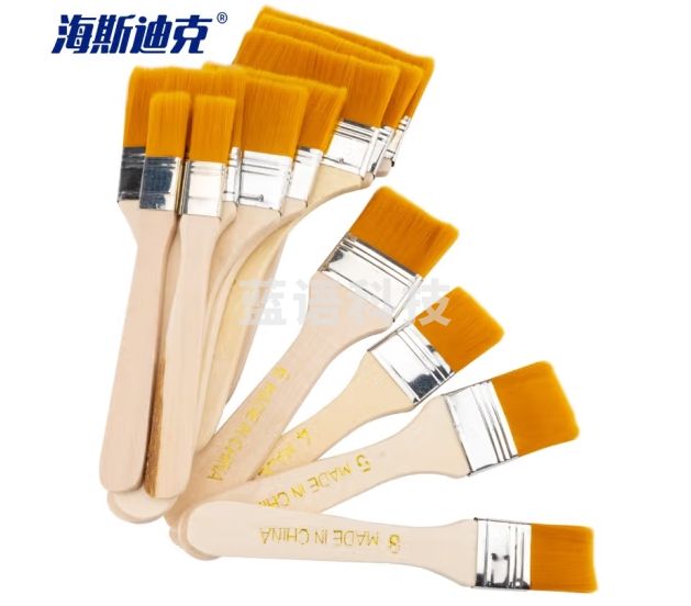 海斯迪克 HKLY-56 油漆刷 尼龙刷【12件套】绘画刷 油漆木柄毛刷 美术画笔刷 黄毛涂料刷 清洁刷 除尘刷