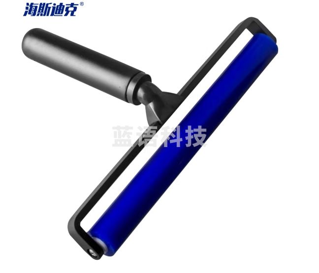 海斯迪克 HK-582 蓝色硅胶除尘滚轮 贴膜吸灰粘尘滚筒 14寸黑塑手柄35cm