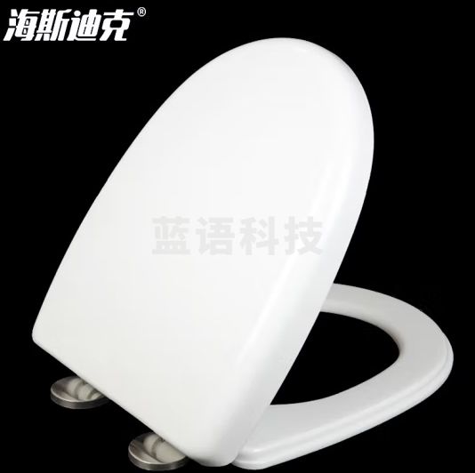 海斯迪克 HZL-41 加厚缓降坐便器盖马桶盖 抽水马桶圈坐圈盖子 9015 双按式上装U型
