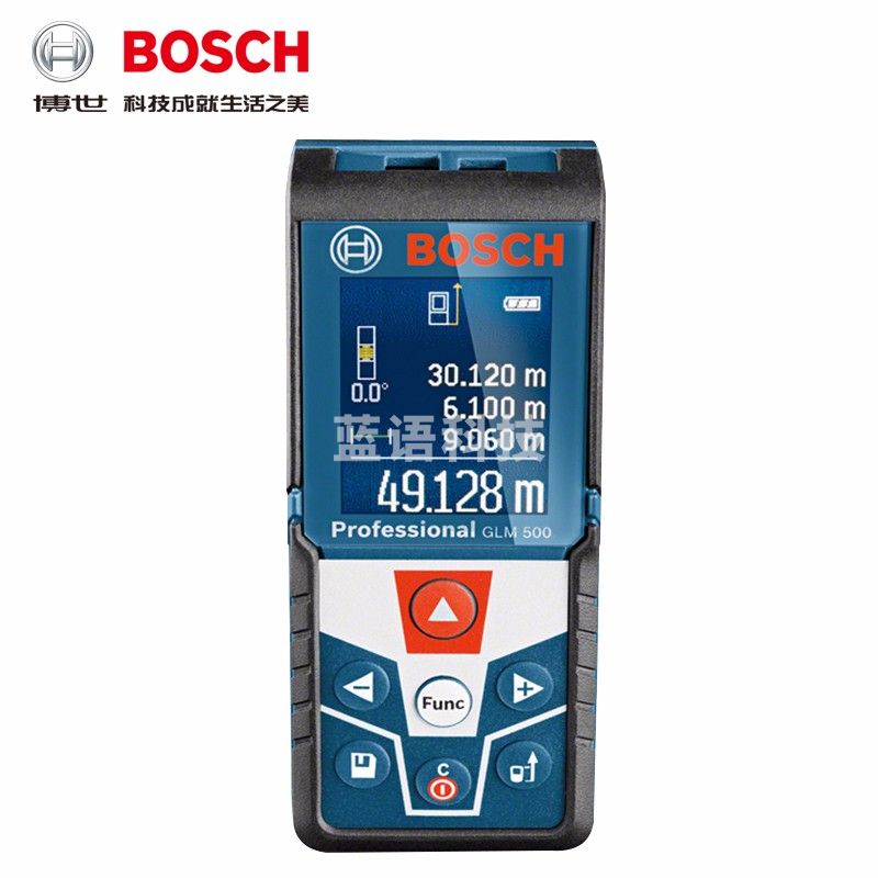 博世（BOSCH）50米手持激光测距仪GLM500红外线电子尺量房仪高精度彩屏多功能 博世新款50米（含充电套装）