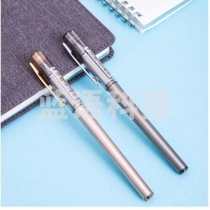 得力 deli A51 学生中性笔 0.5mm全针管(金色笔杆)10支/盒