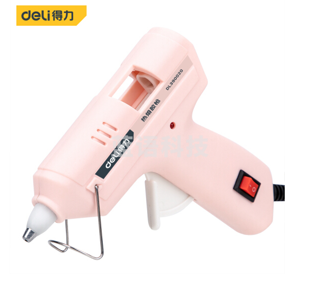 得力DL390020 儿童款20W热胶枪热熔胶枪粉色
