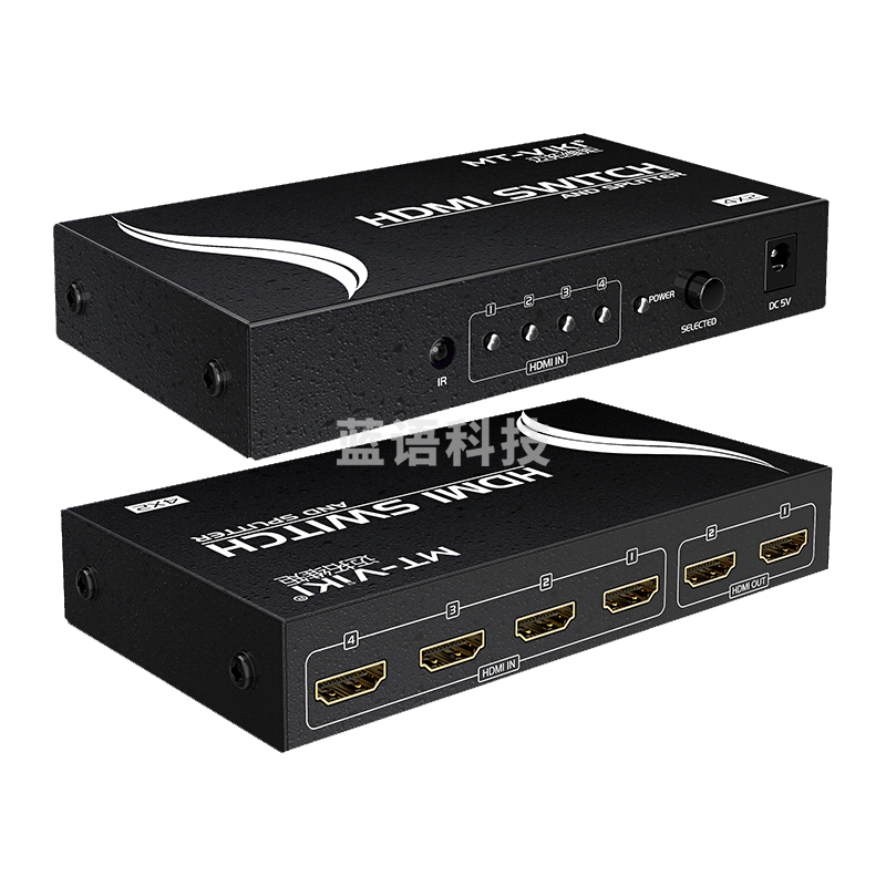 迈拓维矩（MT-viki）MT-HD4-2 HD4x2 4进2出HDMI矩阵切换器高清信号分配器 遥控 带音频分离