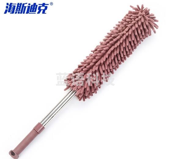 海斯迪克 HZL-36 雪尼尔除尘鸡毛掸可伸缩除尘掸 汽车扫灰清洁工具 咖啡色.