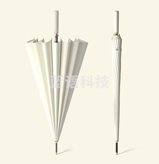 博沃尼克防爆双人雨伞长柄直杆24骨白