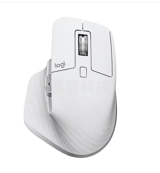 罗技（Logitech）大师系列 MX Master 3S 无线蓝牙鼠标 人体工学 办公 静音鼠标 高端 珍珠白 带无线接收器