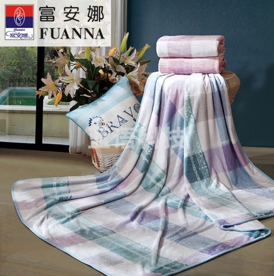 富安娜【天津】t单层法兰绒毯/塞纳格调【100*150cm】