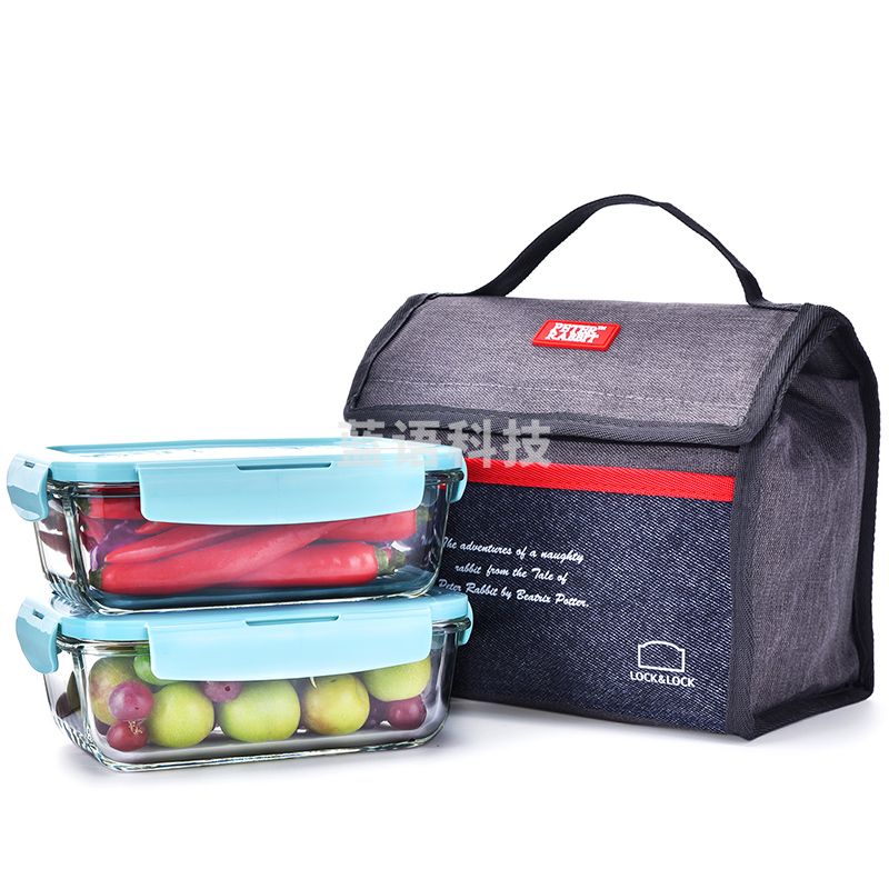 乐扣乐扣（locklock）格拉斯耐热玻璃保鲜盒两件套 烤箱微波炉便当饭盒 （750+750ml）LLG431S302PR