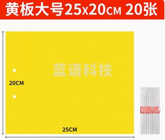 黄板双面粘虫板蓟马纸贴 黄色25*20cm 20张