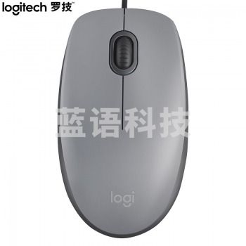 罗技 (Logitech )M111 有线轻音鼠标 即插即用 灰色