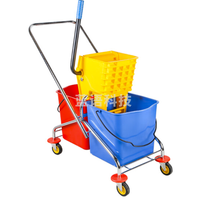 白云清洁(baiyun cleaning)AF08071 大号双桶榨水车 水桶压水桶柞水车