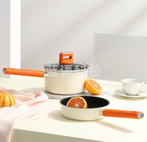 德世朗锦“橙”精铁不粘辅食锅两件套 DFS-TZ936D