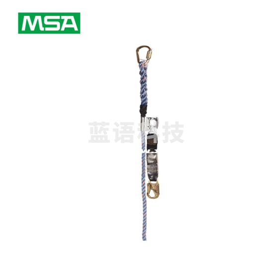 梅思安/MSA 415869安全绳 聚酯材质三股绳 16mm直径 15m长 带一个19mm开口挂钩
