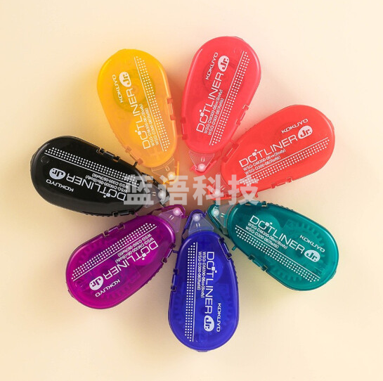 国誉(KOKUYO)WSG-DM300-06DR彩虹点点胶学生点状胶黏贴双面胶创意手工胶带8m*6mm内芯 深红