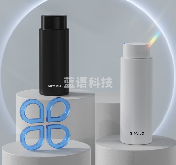 施密特（Simita）智能显温车载男女陶瓷内胆水杯儿童杯 黑色400ml