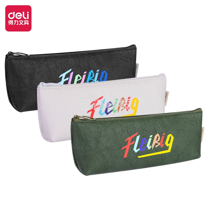 得力67148仿杜邦纸三角形多用途笔袋(混)(只)