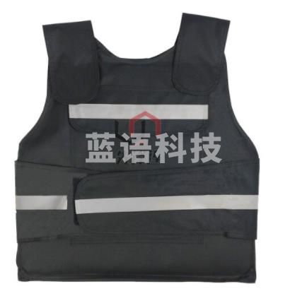 先锋连 硬质带反光条防刺服防刺衣防刺背心 黑色