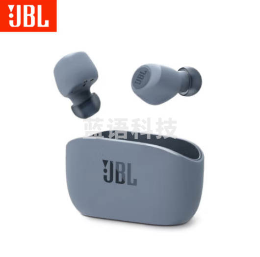 JBL W100TWS 真无线蓝牙耳机 入耳式音乐耳机 通话降噪 双耳传输 苹果安卓手机带麦游戏耳机 浅湖蓝