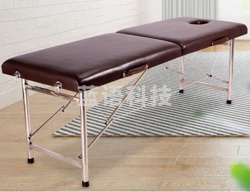 冀福康 折叠按摩床家用便携式手提美容床推拿床中医理疗床纹绣床艾灸床折叠 深棕色