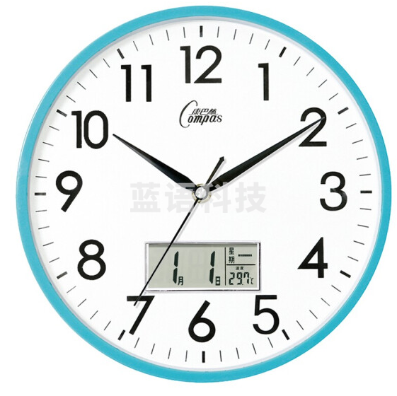 康巴丝 挂钟 钟表c2855Y 蓝色（直径26cm）