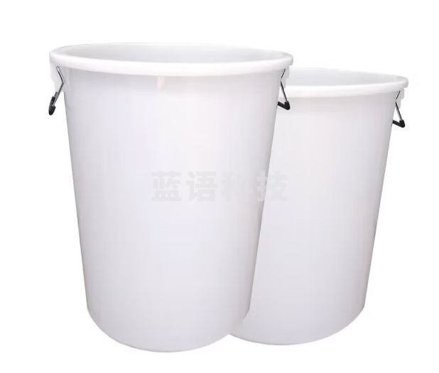 海斯迪克 HK-370 加厚塑料圆桶 大容量圆形收纳桶酒店厨房垃圾桶 白色无盖280L