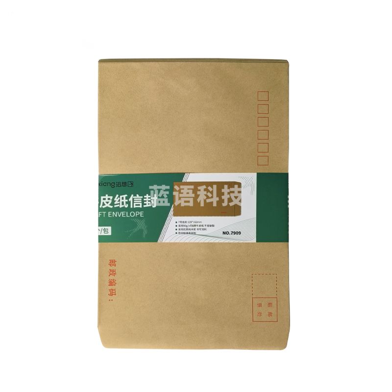 迅想 50个牛皮纸7号信封牛皮纸信封90g 229*162mm发票袋邮局标准信封袋工资袋 7909