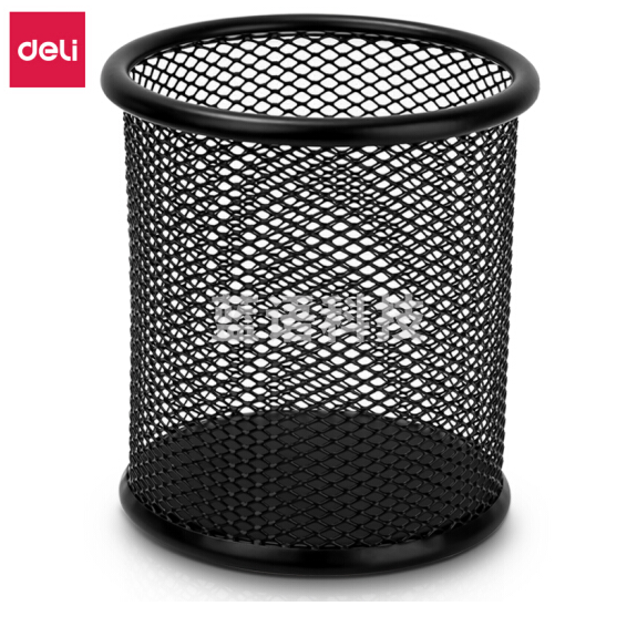 得力（deli） 9172 金属网纹圆形笔筒