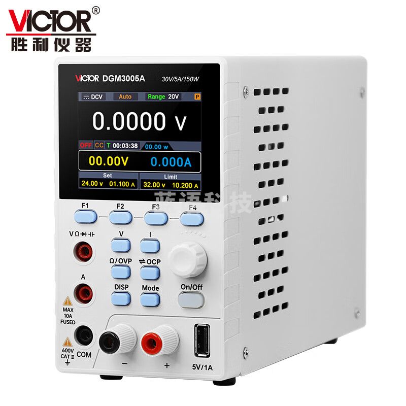 胜利仪器（VICTOR）单通道直流稳压电源带万用表功能二合一四位半自动量程 VC DGM3005A