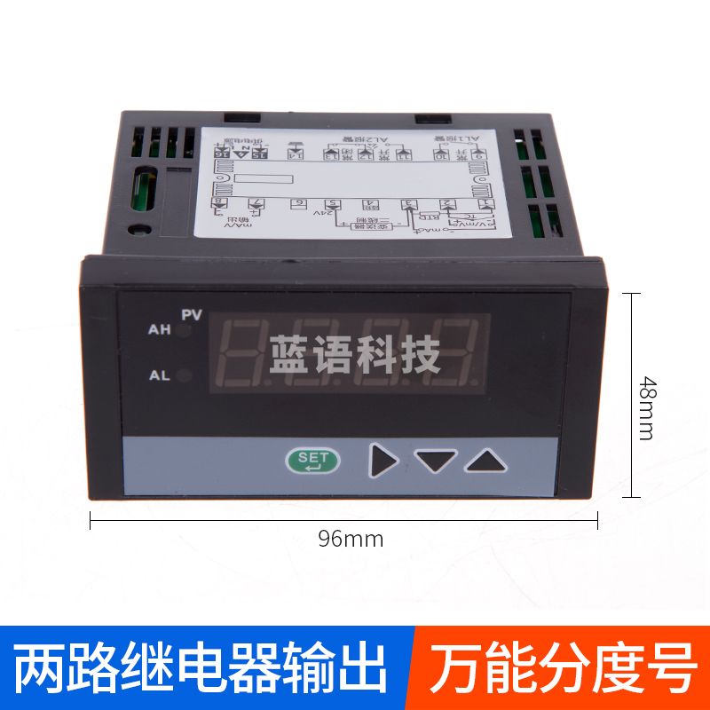 润能（RUNEG）智能单回路测控仪 光柱液位显示仪水位压力控制器二次仪表C803804数显温控仪 两路继电器48X96