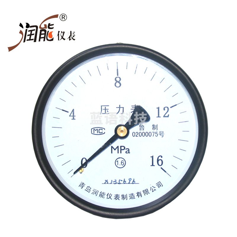 润能（RNEG）普通轴向无边压力表Y100Z水压表管道压力表气压表储气罐指针压力表 0-1MPa