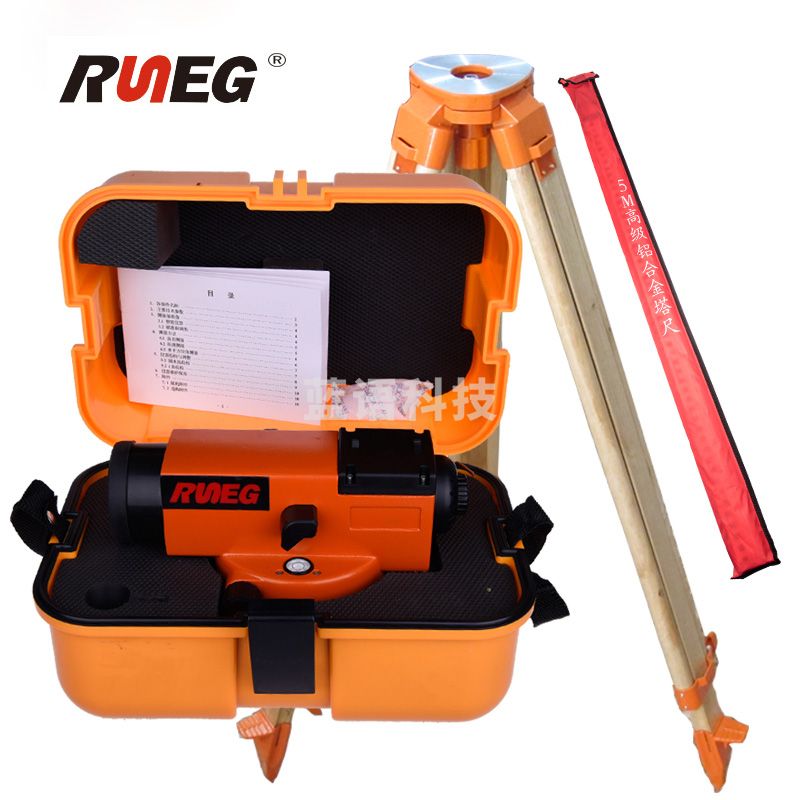 润能（RUNEG）自动安平水准仪DSA320高精度金属外壳建筑工程32倍室外工程测量 产品标配+5米标尺+木脚架