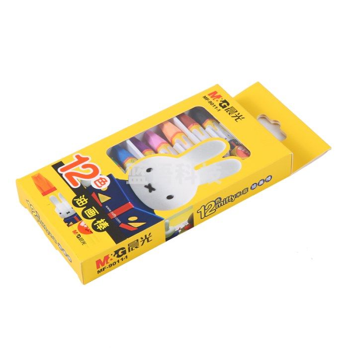 晨光（M&G）MF9011-1米菲卡通3D六角油画棒蜡笔绘画笔12色/盒