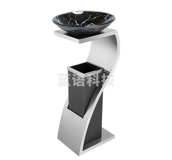 领象 不锈钢烟灰缸金属垃圾桶立式灭烟桶 S型银色