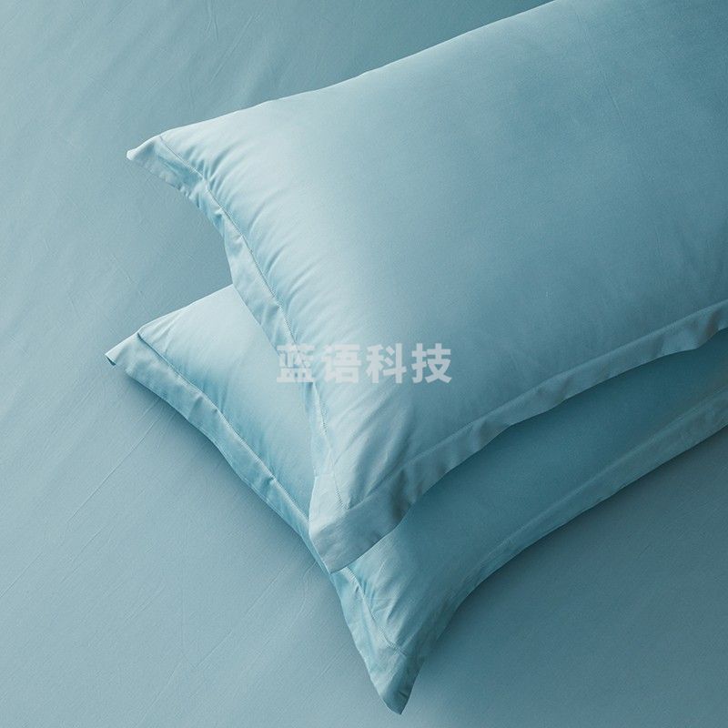 博洋家纺(BEYOND)新疆长绒棉枕套全棉纯棉纯色成人枕套48*74cm枕套一对装 60支长绒棉枕套—冰川蓝