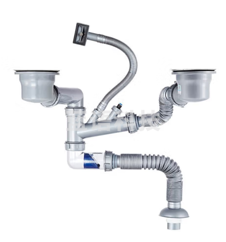 潜水艇（Submarine）CSQ-12D双槽洗菜盆下水管提篮110下水管套装侧面靠墙排水节约空间