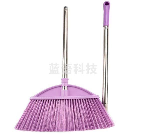 海斯迪克 HKLY-73 孔雀塑料扫把套装 不锈钢长柄扫把家庭不粘毛发加宽清洁扫帚 紫色