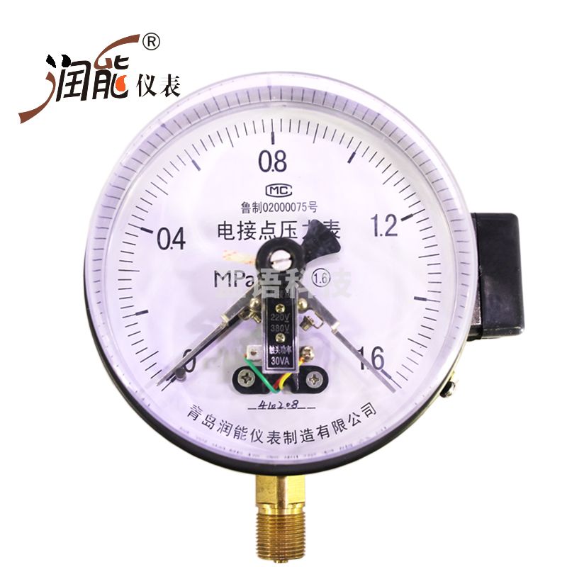 润能 磁助电接点压力表 上下限报警自动控制 YXC150触头功率30VA指针压力表信号开关 0-40MPa