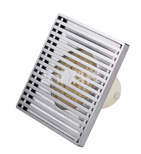 潜水艇（Submarine）TK75-15铜镀铬大排量淋浴地漏 15cm加大面板 防臭内芯 75管径