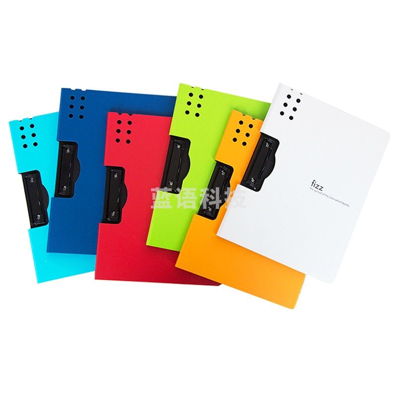 广博彩色强力文件夹板a4活页插页板夹文具报告夹文件夹插页袋资料夹 A6380红色