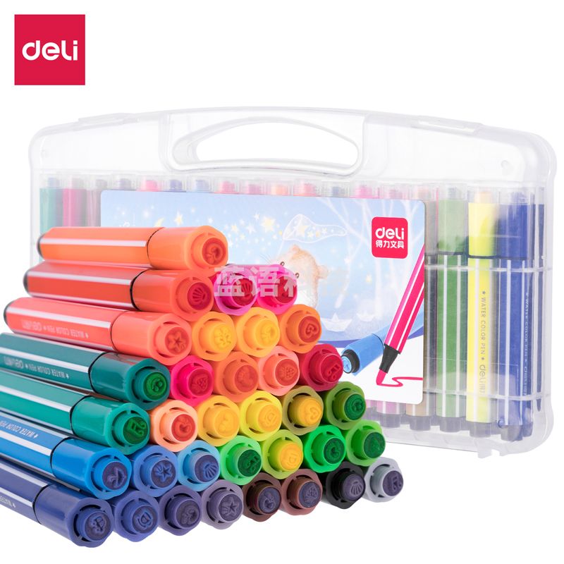 得力70664_36色印章水彩笔(混)(盒)