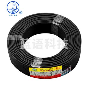 起帆电缆 AVR/RV0.3平方国标超软铜芯导线单芯多股控制信号电源连接线 黑色100米