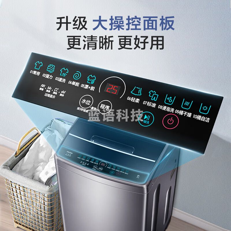 海尔（Haier）波轮洗衣机全自动家用小型 租房神器8公斤大容量 升级UI大面板 筒自洁不脏桶原厂品质EB80M30Mate1