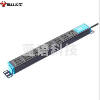 公牛GNE-108D 8位带开关指示灯PDU机柜插座 黑色