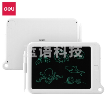 得力(deli)51002液晶手写板 儿童涂鸦绘画写字板 防误擦手绘板电子画板 10.2英寸白色