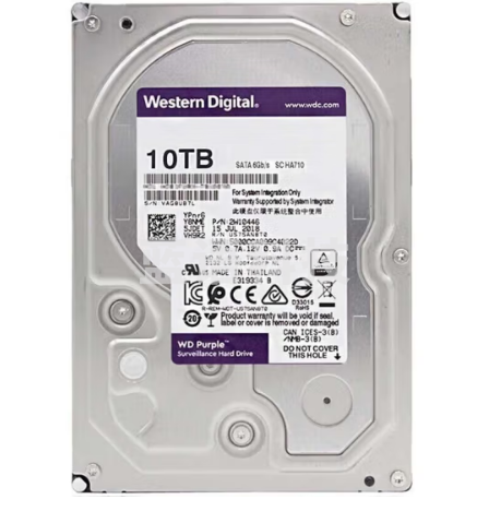 海康威视HIKVISION 监控通用硬盘 西数紫盘3.5英寸 SATA接口 10TB WD100PURX