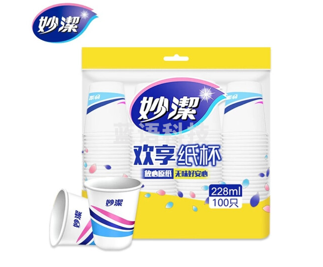 妙洁 欢享纸杯 228ml (100只装)  MDCB100-B