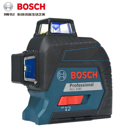 博世(BOSCH)GLL3-80红光激光水平仪12线贴墙仪标线仪打点抹灰打斜线激光水平仪 GLL3-80 红光12线 [标配]