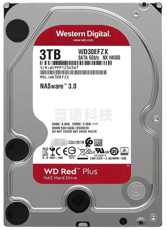 西部数据 红盘Plus 3TB 网络盘(WD30EFZX)