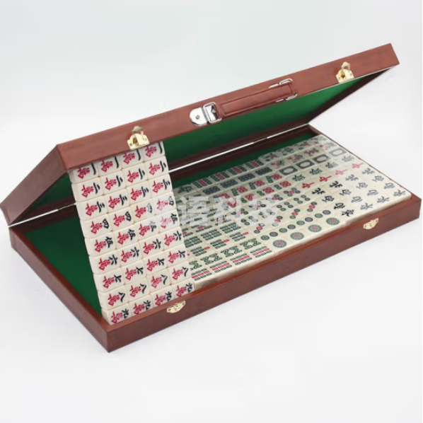 尚客诚品迷你麻将便携折叠式旅游手搓小麻将带桌 牙黄色30mm麻将牌+折叠桌